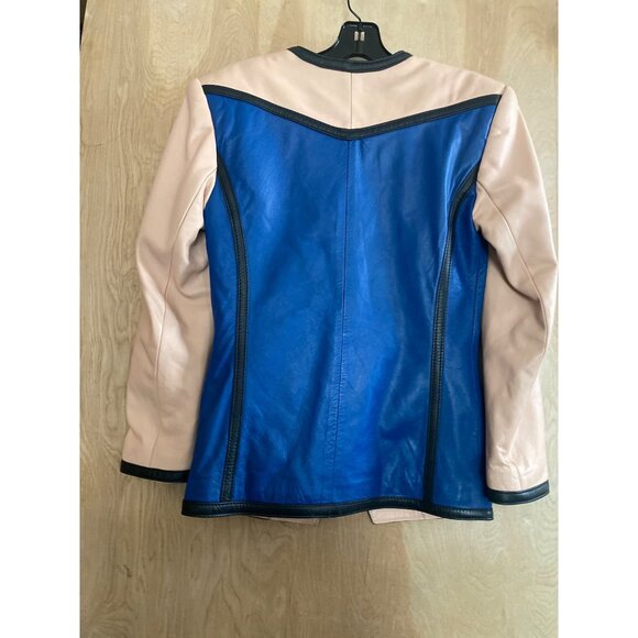 Vintage 1980s Saticci Collection Women's Leather Jacket & Skirt Set Size 4 - Picture 7 of 16